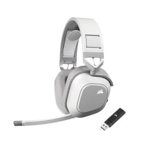 Corsair HS80 MAX Cuffie Gaming Multipiattaforma Senza Fili &mdash; Bianco
