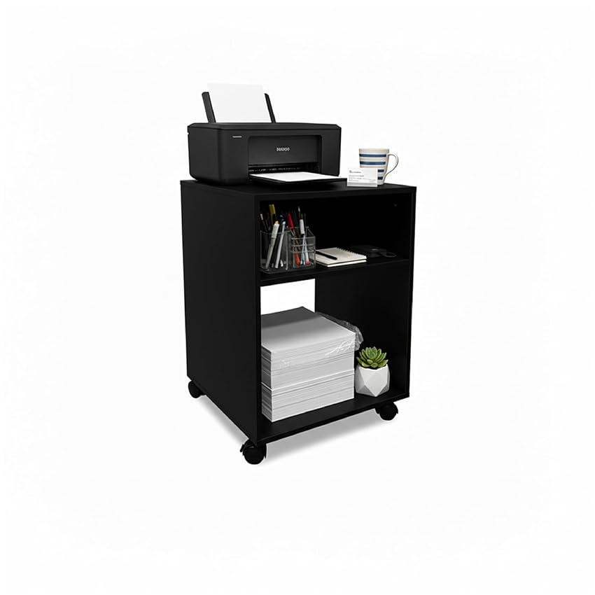 Baroni Home Carrello Ufficio con 4 Rotelle Girevoli a 360°