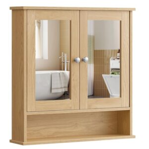 VASAGLE Armadio da Bagno con 2 Ante a Specchio