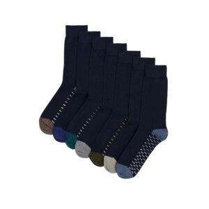 Marks & Spencer Confezione da 7 calze in misto cotone Cool & Fresh&trade; Uomo Marina