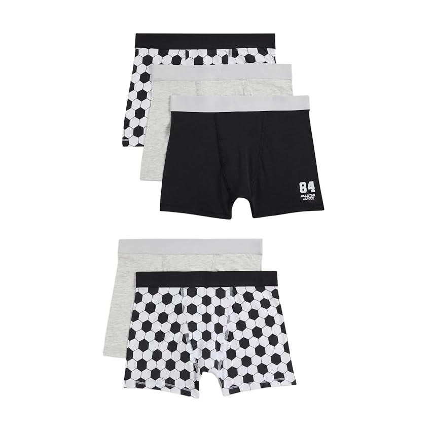 Marks & Spencer Confezione da 5 Boxer Calcio in Misto Cotone Ragazzi