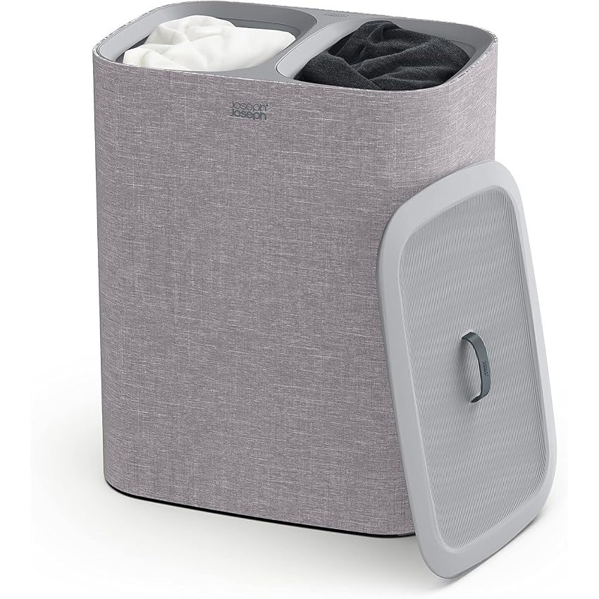 Joseph Joseph Tota Cesto Portabiancheria 100L a 2 Scomparti Grigio