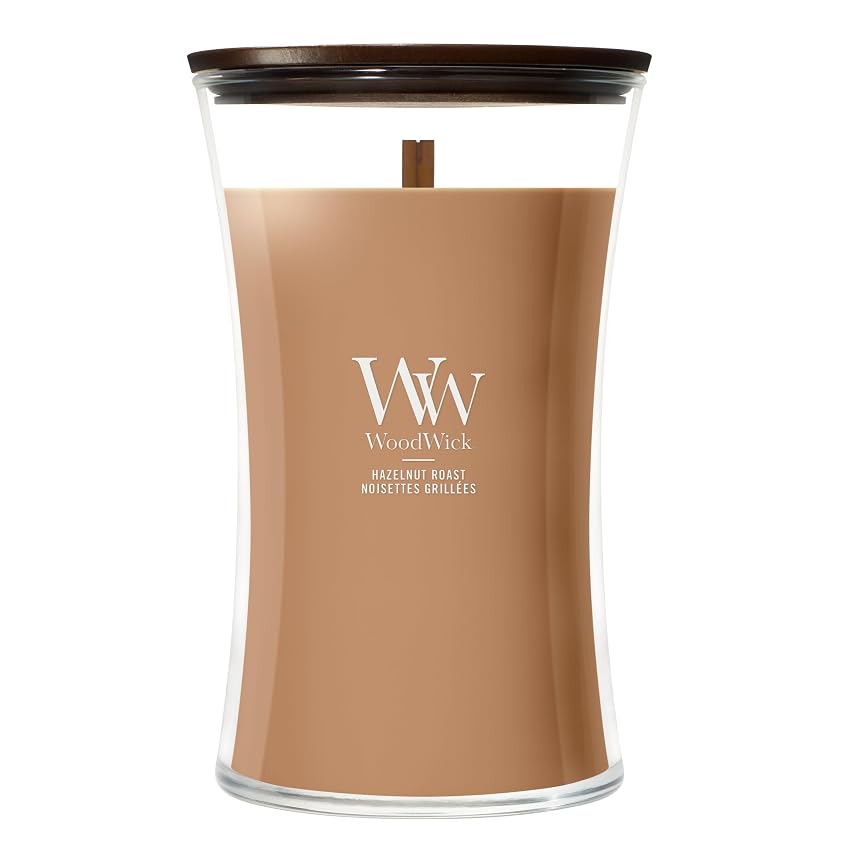 WoodWick Candela profumata | Candela a Clessidra Grande | Hazelnut Roast | Regali Perfetti per Donne
