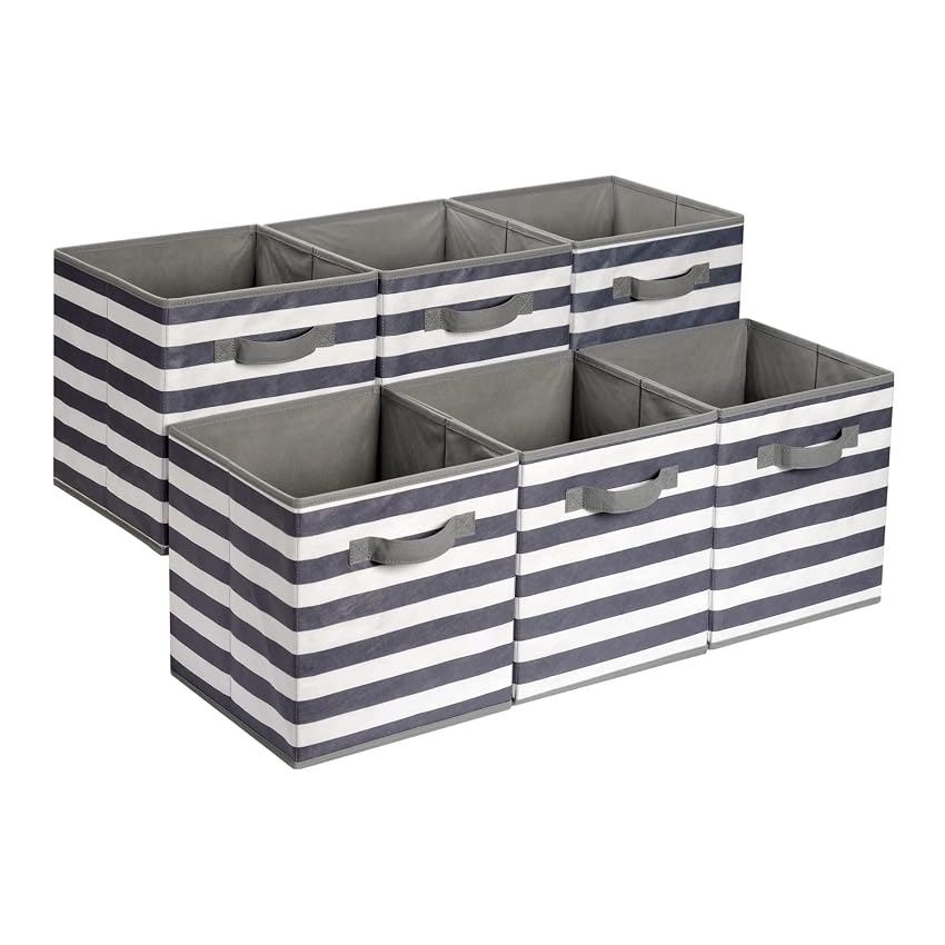 Amazon Basics Confezione da 6 cubi portaoggetti pieghevoli in tessuto