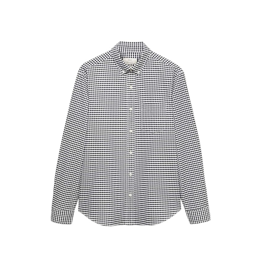 Marks & Spencer Camicia Oxford a Quadri in Puro Cotone Ultimate Uomo Nero