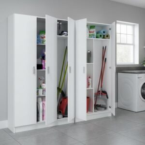 Dmora Armadio Multiuso Grande Ballantine 182x180h cm Bianco Modulabile 7 Ripiani