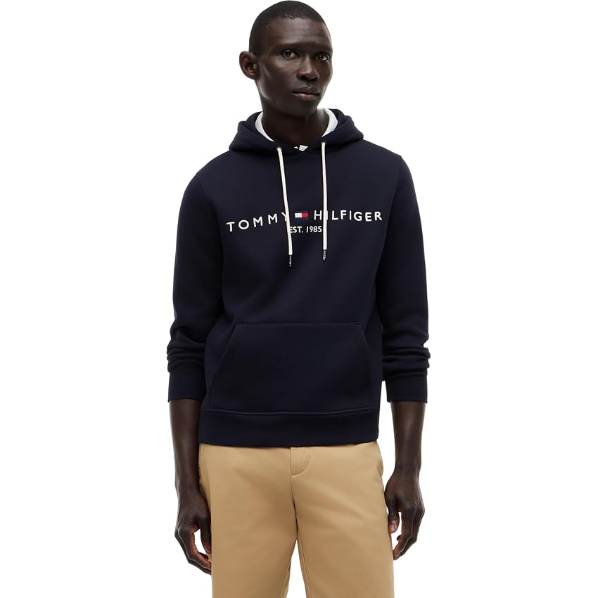 Tommy Hilfiger Uomo Felpa Core Tommy Logo con Cappuccio