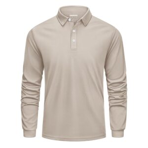KEFITEVD Cavva Maglietta Golf Uomo Manica Lunga Polo Sportiva Uomo