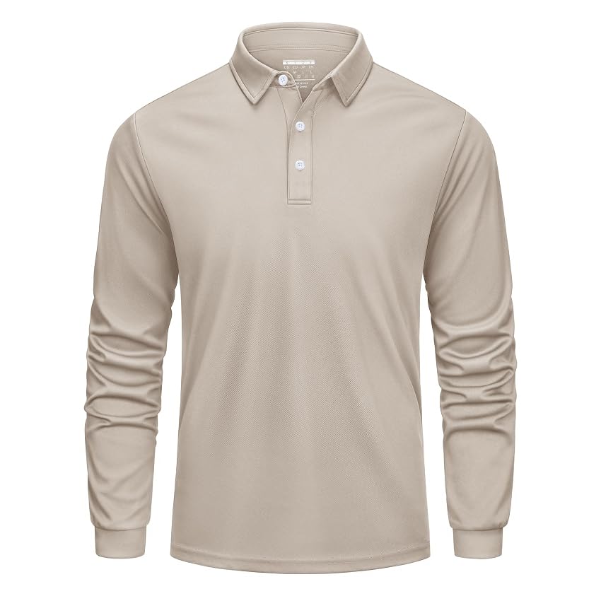 KEFITEVD Cavva Maglietta Golf Uomo Manica Lunga Polo Sportiva Uomo