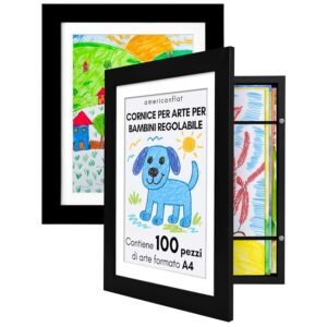 Americanflat Cornice Porta Disegni per Bambini (Nero)