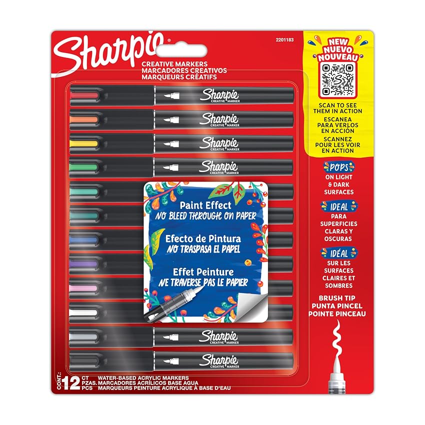 Sharpie Creative Marker Pennarelli Acrilici per Hobby Creativi | Pennarelli a base
