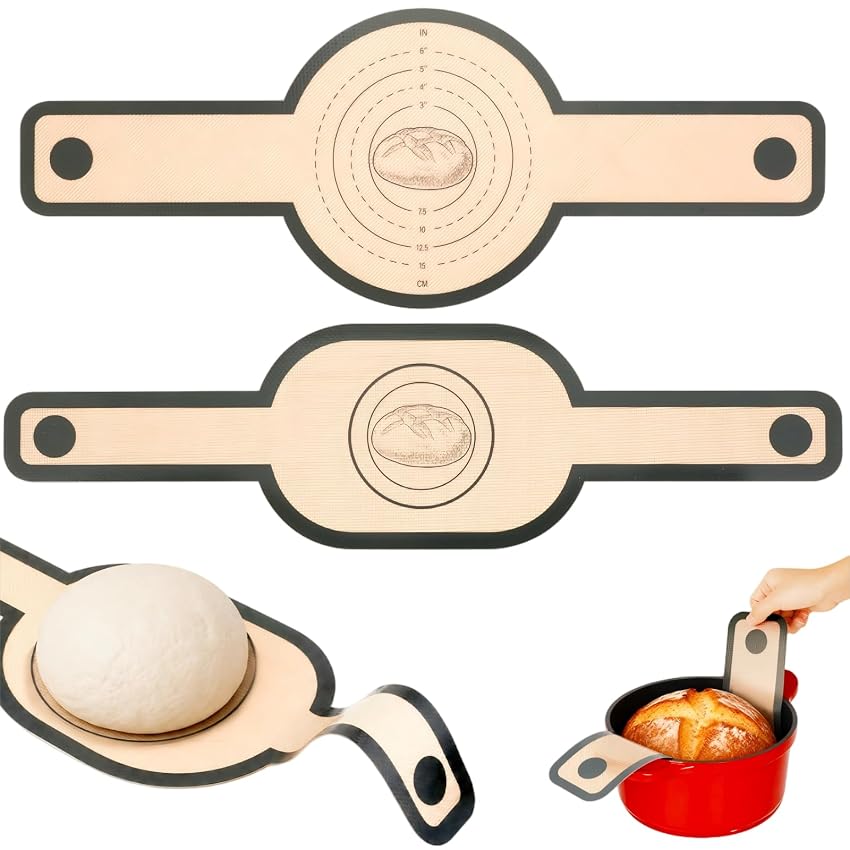 VINATO Set da 2 Tappetini in Silicone per Pane con Maniglie