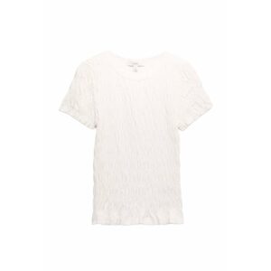 Marks & Spencer Top in Puro Cotone con Punto Smock da Donna Bianco