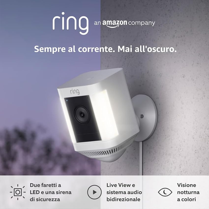 Ring videocamera Plus con faretti plug-in (Spotlight Cam Plus)