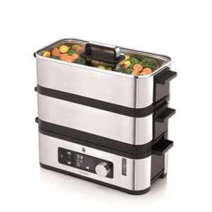 WMF KitchenMinis Vaporiera Elettrica compatta in Acciaio Inox 18/10 Cromargan