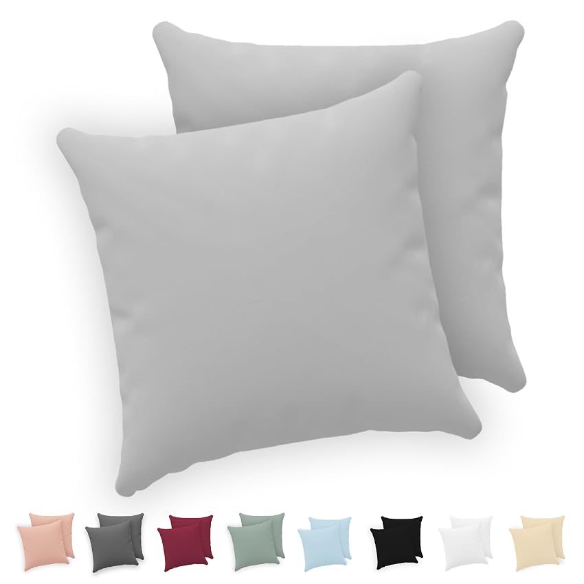 Twinzen - Federa Cuscino 60x60 cm - Set da 2-100% Cotone - Grigio