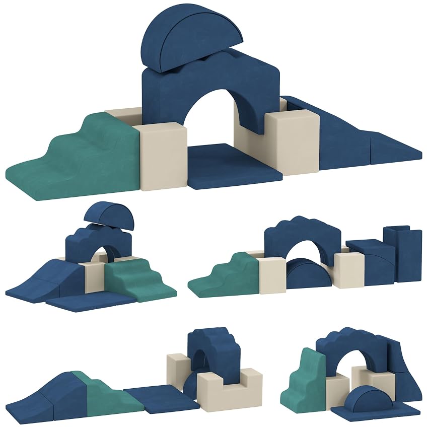 AIYAPLAY Set 7 Costruzioni Morbide Bambini 0.5-3 Anni con Base Antiscivolo