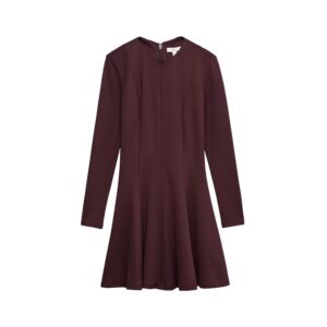 Marks & Spencer Abito Skater Mini in Jersey con Collo Giro da Donna Marrone