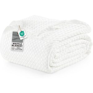 Utopia Bedding Piumino in cotone waffle da 300 GSM (Bianco - 304 x 304 cm)