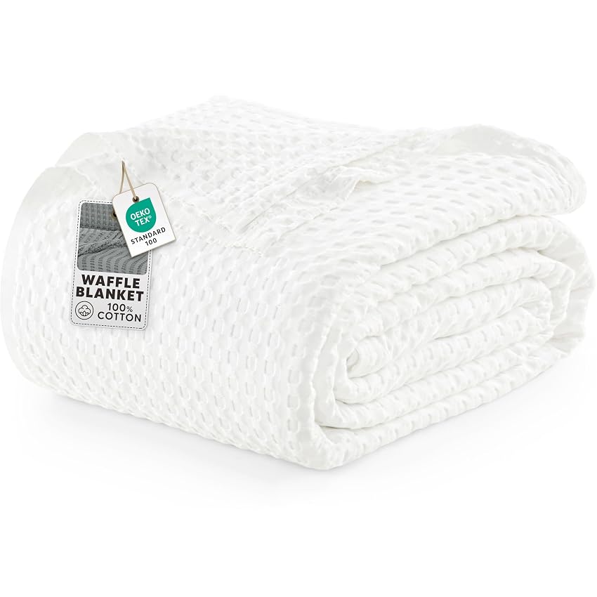 Utopia Bedding Piumino in cotone waffle da 300 GSM (Bianco - 304 x 304 cm)