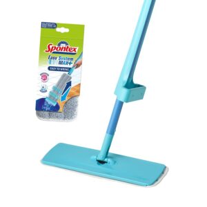 Spontex Easy System Max+ Lavapavimenti - Mop piatto in microfibra con sistema di strizzatura integrato