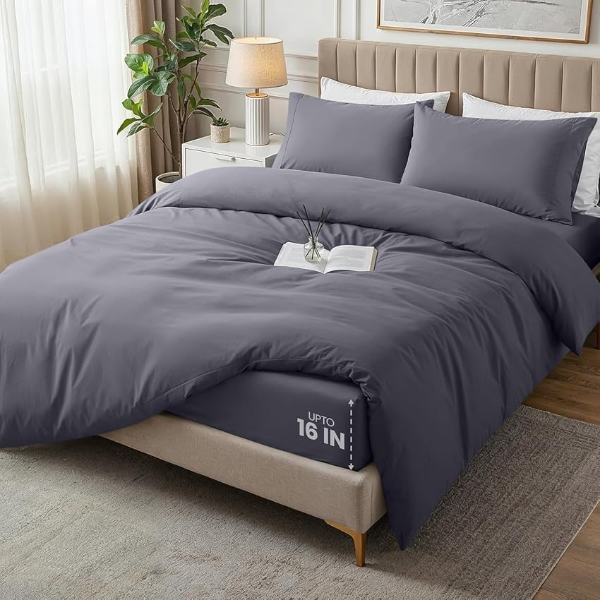 Utopia Bedding Copripiumino king size con lenzuolo con angoli (78 x 80 cm)