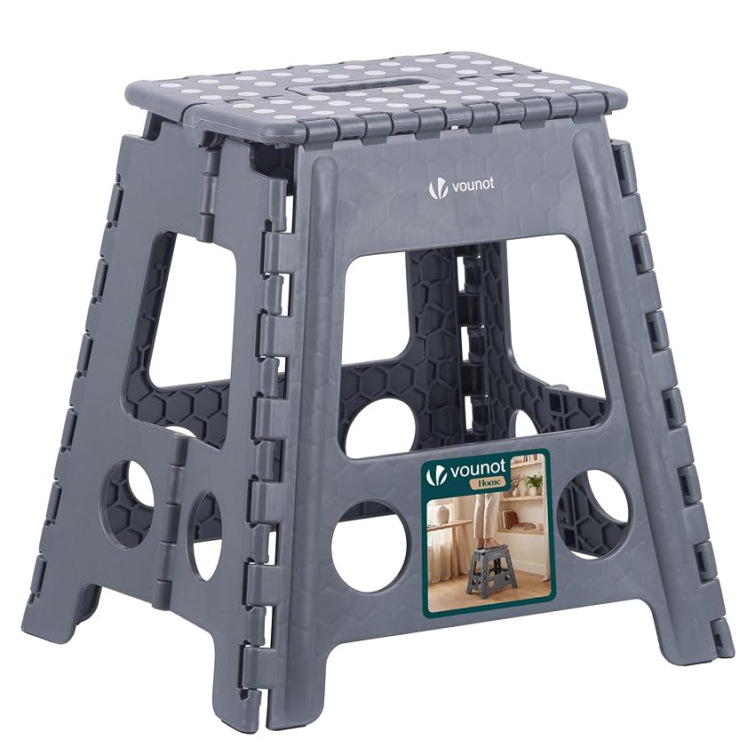 VOUNOT® Sgabello Pieghevole Superficie Antiscivolo con Maniglia