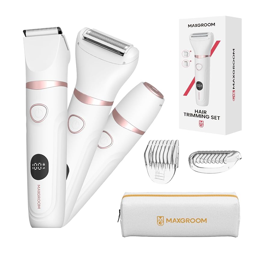 MAXGROOM Rasoio Elettrico Donna per Parti Intime 3 in 1