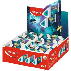Maped - Display Controsoffitto 24 gomme piramidi Drago - Gomma Bianca Accurata e Confortevole