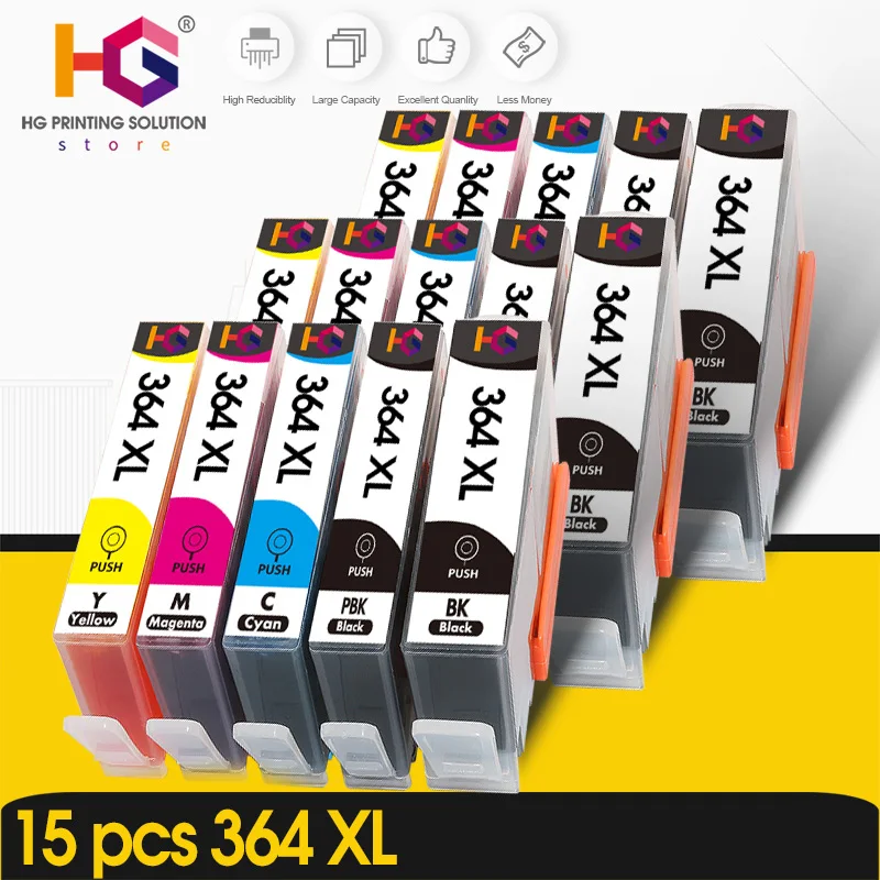 Cartucce d'inchiostro per stampante HP 364 XL 364xl Deskjet 3522 3070a 3520 Photosmart