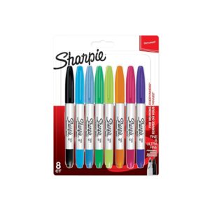 Sharpie pennarelli indelebili a doppia punta | punta fine e ultrafine | colori assortiti | 8 pezzi