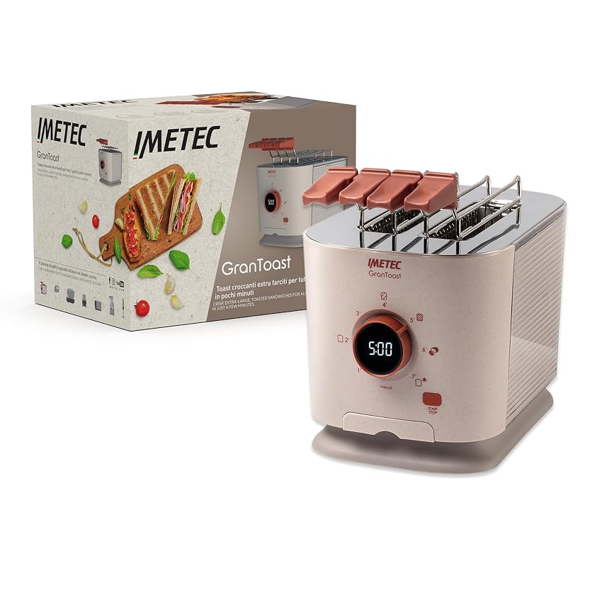 Imetec GranToast – Tostapane 2 fette XL con pinze