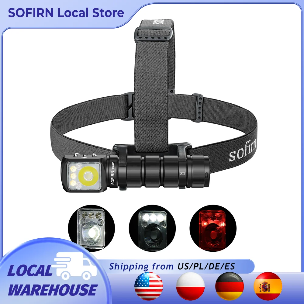 Torcia frontale SOFIRN HS42 2100lm 18650 EDC USB-C ricaricabile con LED SST40 e base