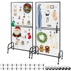 VEVOR Parete da Pannello a Griglia 898 x 400 x 1798 mm 2 pezzi Espositore con 20 Ganci