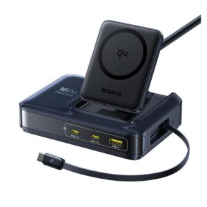 Baseus Caricatore USB C 160W Magsafe Qi2 Stazione di Ricarica 5 In 1