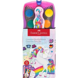 FABER-CASTELL - Set di acquerelli Connector Unicorno 12 colori