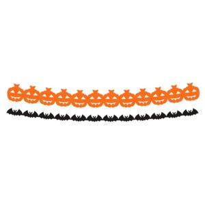 Folat 23863 Ghirlanda di carta Zucca Pipistrelli - Halloween BoOo!