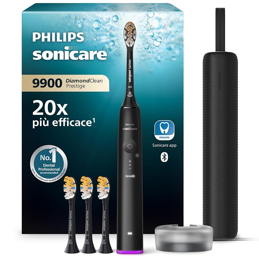 Philips Sonicare DiamondClean 9900 Prestige- Spazzolino elettrico con tecnologia SenseIQ e app