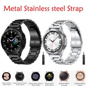 Cinturino in metallo per Samsung Galaxy Watch 7/6/5/4 40mm 44mm Cinturino in acciaio