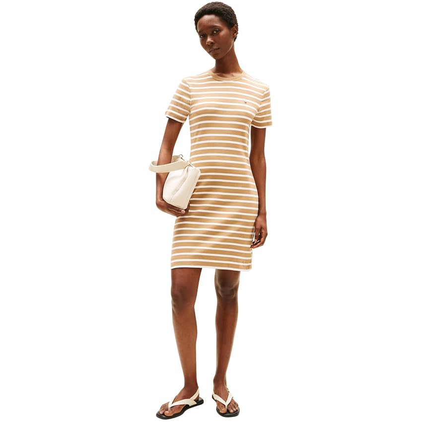 Tommy Hilfiger Donna Abito New Cody Slim Short Dress in Cotone