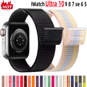 Cinturino in nylon per cinturino Apple Watch 46mm 40mm 44mm 45mm 42mm 41mm 38mm Bracciale