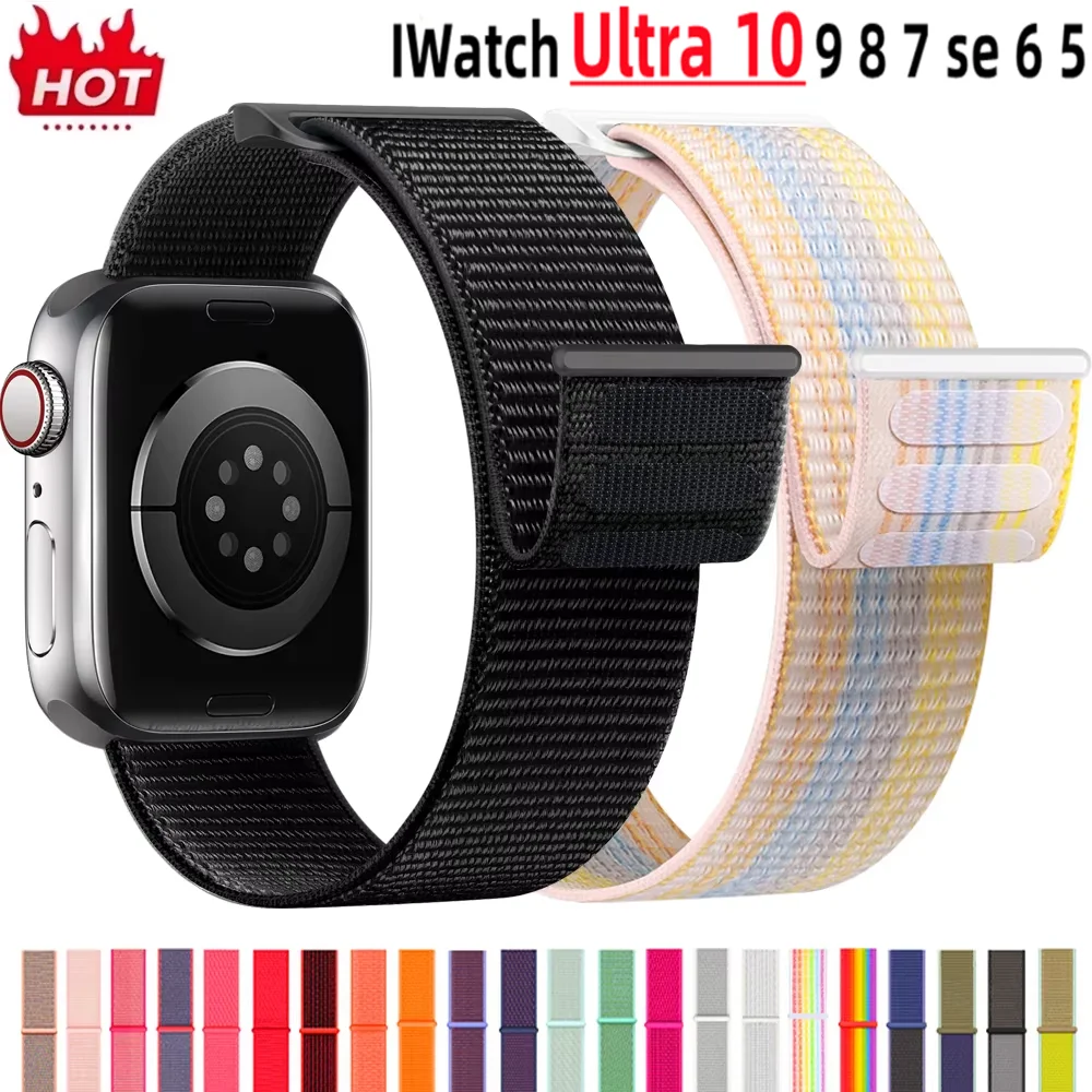 Cinturino in nylon per cinturino Apple Watch 46mm 40mm 44mm 45mm 42mm 41mm 38mm Bracciale