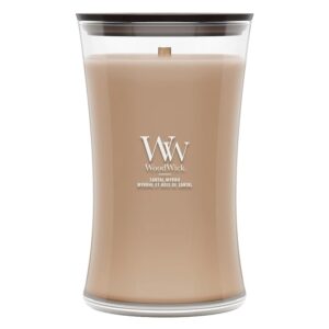 WoodWick Candela profumata | Candela a clessidra grande | Santal Myrrh | Regali perfetti per donne