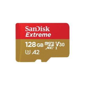 SANDISK Extreme 128GB scheda microSDXC + addattatore SD (Micro SD fino a 190 MB/s)