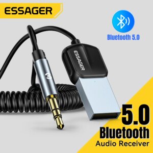 Essager USB Bluetooth 5.0 Ricevitore Adattatore Bluetooth Aux per auto Jack da 3