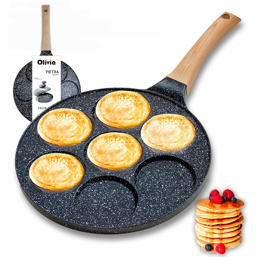 IPEA Padella Pancake 7 STAMPI Antiaderente per Induzione e Gas