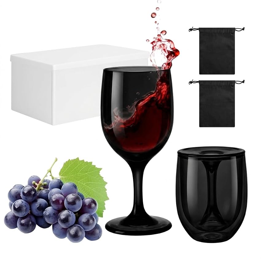 VINATO 2 Pcs Bicchieri da Vino Portare Plastica