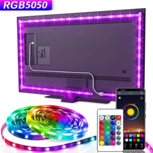 Luci LED USB 5V per TV con controllo APP Nastro flessibile a nastro RGB5050 30 led/m