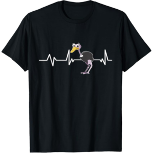 Struzzo battito cardiaco Regalo Struzzo Maglietta