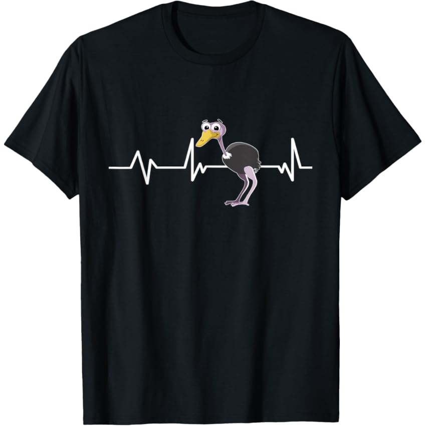 Struzzo battito cardiaco Regalo Struzzo Maglietta